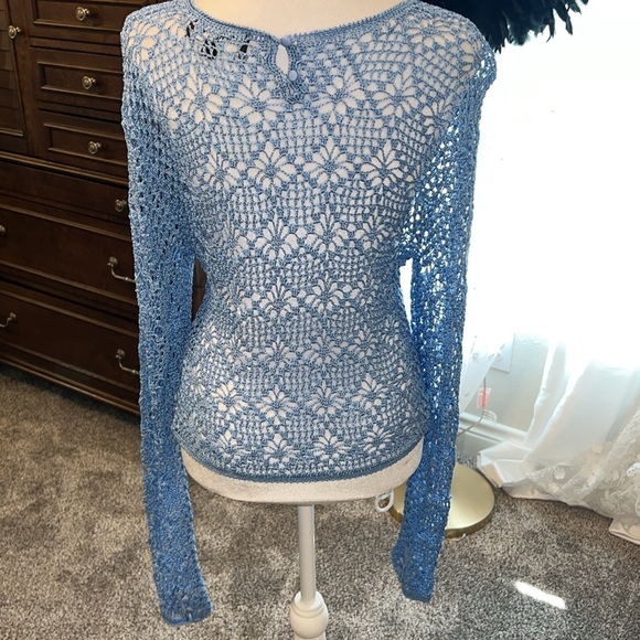 SER.O.YA Parley Crochet Top in Sky Blue - Picture 6 of 8